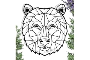 KELULY Decoración de metal. Escultura de pared flotante, con sombras, de acero. (43 x 31 cm., Oso)