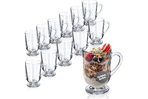 KADAX Juego de vasos de café, 300 ml, vasos de té de cristal, vasos de vino caliente, vasos para té, café, café irlandés, tazas de café con asa, vasos de capuchino, vasos de postre