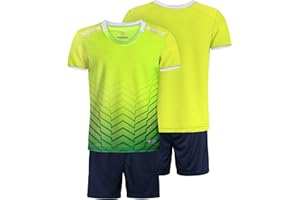 besbomig Jungen Fussball Uniform Trikots Set Kind Team Ausbildung Wettbewerb Sportbekleidung - Kurze Ärmel T-Shirt & Shorts Soccer Uniforms Trainingsanzug für Basketball Sport