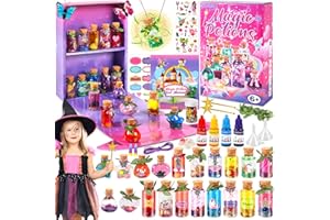 TZPAUG Set de Potion Mystère Vintage pour Enfants, Kit de Potion Magique Féerique avec 20 Bouteilles Magiques et Cristal d’énergie, Potion Magique Cadeaux Créatifs Bricolage pour Filles de 6 à 12 Ans
