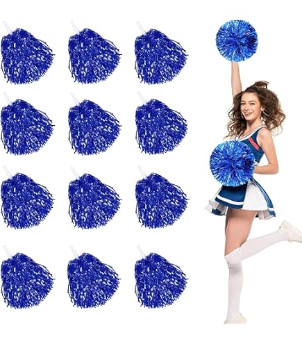 Set 20 Pom Pom Cheerleader In Lamina Metallica - 3.3 Pollici, Colori Vivaci, Per Sport, Danza E Feste (Oro)