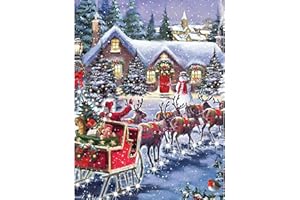 YUKNEES Diamond Painting Kit Completo Natale 5D Pittura Diamante,Quadri con Perline Diamond Painting Natalizi,Kit fai da te Disegni con Diamantini Diamant Painting Mosaici Ricamo a Punto Croce