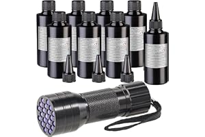 AGT ficklampa: 8-pack UV-harts inkl. UV-lampa, Kristallklar, färdigblandad (harts resin, kristallklart, lim)