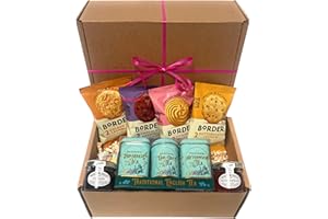 AST GIFTS Tea Gift Set Hamper for Mothers with Border Biscuits, Marmalade & Strawberry jam with Afternoon, Breakfast and Earl Grey Loose Tea for Tea Lovers Mini English Tea Tins