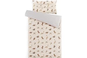 ‎SUSURRATION Susurration Musselin Kinderbettwäsche 100x135 Kissenbezug 40x60 cm aus Leicht und Komfortabel Bettwäsche Set für Baby Kinder(Dinosaurier)