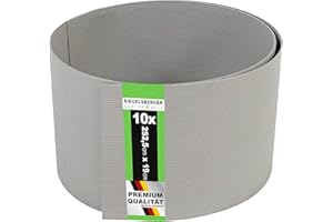 Gartenwelt Riegelsberger Sichtschutzstreifen Hart-PVC für Doppelstabmatten Sichtschutz Streifen 10 Stück FENSTERGRAU RAL 7040 mit Länge 2,525 Meter Höhe 19 cm Stärke 1,35 mm