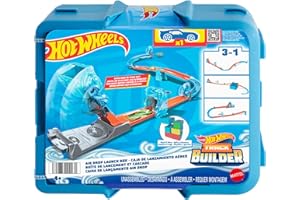 HOT WHEELS Track Builder Freier Fall Starterbox - Wind- und Schwerkraft-Set, modulare Aufbewahrungsbox, Fallrampe, Flipper, für Kinder ab 4 Jahren, HNJ67