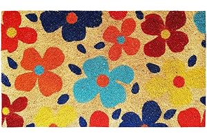 BANZAII TEXTILE INNOVATOR ONLINE Banzaii Felpudo de Coco Entrada Casa 40x70 cm con Base Antideslizante – Flores