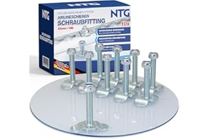 NTG 10 raccords à visser pour rail Airlin M8x45 | 500 daN Ferrure d'extrémité Raccord d'extrémité Rail d'arrimage Single