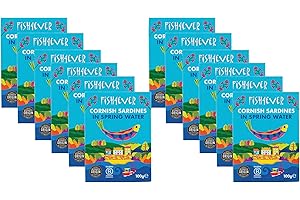 Fish 4 Ever | Cornish Sardines in Spring Water 100g – Sustainably Fished in the UK, Clean Ingredients, Gluten-Free, No Additives, High in Omega-3, Ready to Eat |100g (Pack of 12)