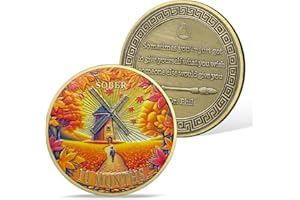 ‎ATSKNSK AtSKnSK 10 Monate Nüchternheits Münze 1-12 Monate Nüchternheits Münze Reborn Sober HA NA AA Genesungssüchtige Chips Medaillons Narkotika Alkoholiker Anonyme Geschenke für Männer Damen (10 Monat)