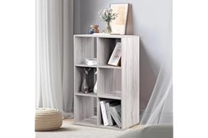 PACHIRA E-COMMERCE PACHIRA 3 Tier Wooden Bookcase, 2*3 Cube Storage Unit 6 Cubes Wooden Storage Cube Shelves Book Shelves Freestanding Bookshelf Storage Shelf Wooden Shelving Unit For Bedroom Living Room Display Cabinet