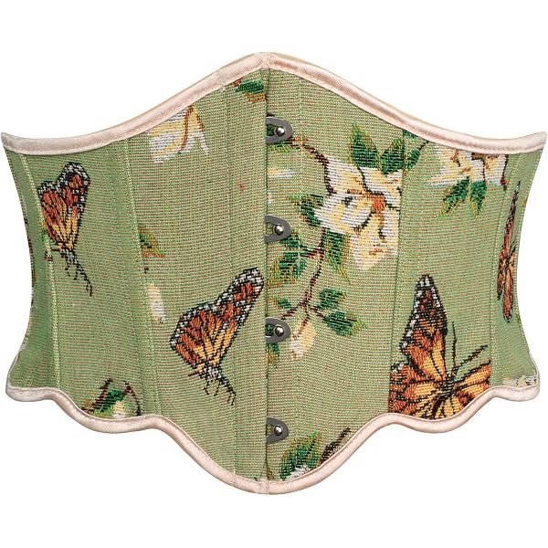 Cintura Corsetto Rinascimentale Medievale Stampata Per Donna - Modellante Aderente, Colore Verde, Taglia 77 Cm
