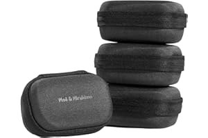 MOË & MIRAKIME Lot de 4 sacoches pour GoPro Hero, DJI Osmo, Insta360 Ace - Organisateur d'accessoires - Étui de rangement rigide pour cordons, chargeurs, écouteurs, carte SD, USB, écouteurs intra-auriculaires - 10 x