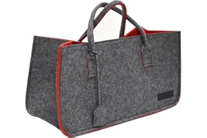 DuneDesign torba filcowa do du?ych ci??arów do 25 kg, kosz filcowy XL na drewno kominkowe, torba na zakupy, szara