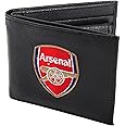 Arsenal FC Mens Official Leather Wallet With Embroidered Football Crest (One Size) (Black)