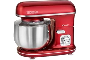 Bomann KM 6010 Batidora Amasadora Repostería, 1100 W, 5 litros, Roja
