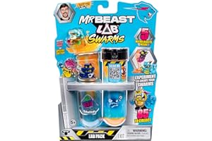 MrBeast Lab Coffret Labo Atomic Swarms, Verse de l'eau, secoue Le Tube à essai et découvre 2 Mini créatures MrBeast Swarms de 2,5 cm à Collectionner, Plus de 85 à Collectionner