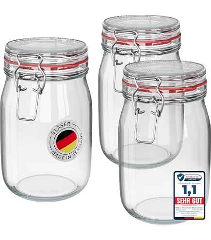 Vogue Clip Top Einmachglas 2L – Mit Gummiring Für Marmeladen & Konserven Vogue Vorratsglas