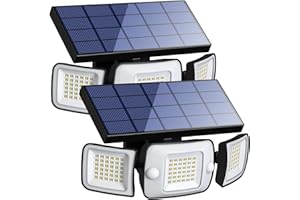 INTELAMP Solarleuchten für den Außenbereich mit Bewegungsmelder,2 Stück Solarlampen für Außen,6000 mAh,108 LED,Solarlampe für den Außenbereich,ideal für Terrasse,Veranda,Garage,Hof,IP65 wasserdicht