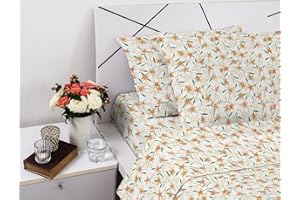 BANZAII TEXTILE INNOVATOR ONLINE Banzaii Completo Letto Piazza e Mezza, 100% Cotone, per Materasso Largo 110/120 cm e Alto fino a 35 cm, con 1 federa, Silvia Giallo, Made in Italy