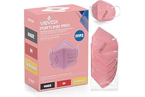 VEVOX® FFP2 Masken Rosa CE zertifiziert aus Deutschland - 10, 20, 50 Stk. - 100% MADE IN GERMANY - FFP2 Maske rosa - Farbe frei wählbar - CE geprüft nach EN149:2001+A1:2009 - à 5 Stk. verpackt
