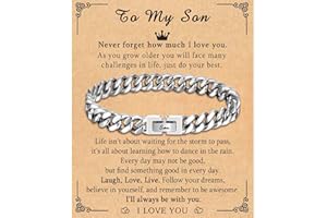 TEVOP Engraved Bracelet Gifts for Men Boys, Dad Uncle Grandad Son Grandson Brother Nephew Gifts, Cuban Chain Bracelet Jewellery Presents for Birthday Fathers Day Christmas Valentines Day Graduation