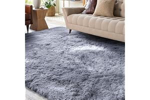XSIVOD Flauschig Hochflor Teppich Grau, Waschbarer Teppich 160x230 Wohnzimmer Anti Rutsch Extra Große Teppiche Schlafzimmer Weich Moderne Teppiche Matte Teppichen für Kinderzimmer