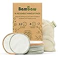 Reusable Make Up Pads | 16 Bamboo Pads with Laundry Bag | Eco-Friendly Cotton Pads | Cleansing Pads | Reusable Cotton Pads for Eyes and Face | Zero Waste Make Up Pads | Cotton Wool Pad |Bambaw