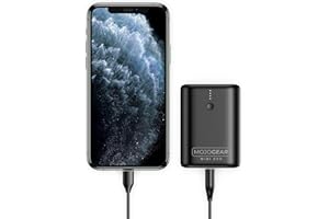 MOJOGEAR Mini EVO – najmniejszy powerbank o pojemności 10 000 mAh na świecie, szybkie ładowanie 22,5 W (Quick Charge 3.0 i USB-PD), zewnętrzny akumulator, mały, czarny