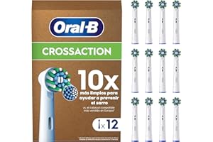Oral-B Pro CrossAction Recambios Originales para Cepillo de Dientes Eléctrico, Pack de 12 Cabezales De Recambio con Indicador De Uso, Blanco (Tamaño Buzón)