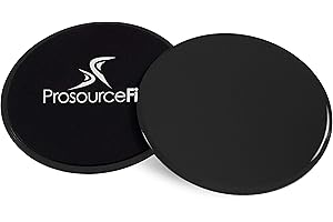 ProsourceFit Core Sliding Exercise Discs, Dual-Sided Sliders for Use on Any Surface at Home or Gym for Full-Body Workouts, Set of 2