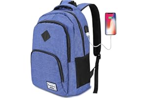 YAMTION Mochila Hombre,Mochila Portátil Mochila Escolar Juvenil con Puerto de Carga USB