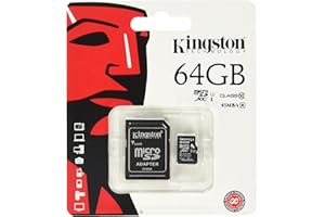 Kingston Technology SDCX10/64GB 64 GB micro SDXC Class 10 Flash Card with SD Card Adapter