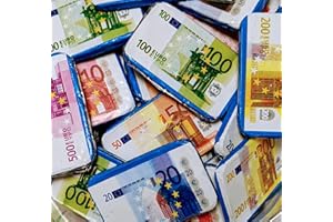 DE ANTONI Banconote di Cioccolato al latte pz 40 | Riproduzione di Cioccolato di Euro banconote in tutti i tagli | Misura di ogni cioccolatino in cm: 5,2 x 3,3