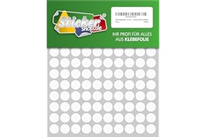 LUKRA 480 Pastilles, 15 mm, blanc, en film pVC résistant aux intempéries, pastilles, motif cercles à pois