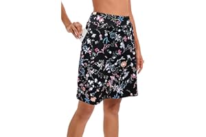 Timuspo Damen Activewear Knielanger Hosenrock mit Innenshorts Athletischer Tennisrock mit Hoher Taille Skorts mit Hose Darunter Perfekt für Sport, Golf, Wandertraining