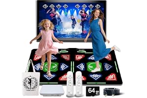 HDMI dansmatta för barn och vuxna, dansdyna med 1 000 spel, 885 låtar och 81 MTV, mjuk flanell, fitnessmatta för yoga, löpning, aerobics, sport och pussel, perfekt födelsedag