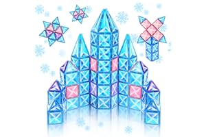 Ikaliwei Magnetische Bausteine Kinder Spielzeug für 3 4 5 6 7 Jahre Mädchen Jungen 20Stück Magnetische Fliesen Kleinkind Spielzeug Alter 3-5 Bausteine Blau Set 3-4 4-6 Weihnachten Geburtstag Geschenke