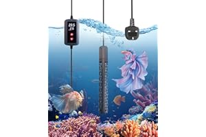 BrightArk Aquarium Heater 300W, Fish Tank Heater with Intelligent LED Digital Display Thermostat Controller, Fish Tank Heaters for Tropical, Aquarium Heaters for 250L Freshwater Saltwater Fish Tank