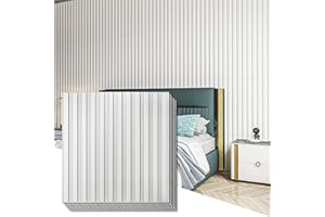 Art3d Paneles Revestimiento Paredes 3D Panel ranurado PVC 12 piezas blanco 50x50cm 3 m²