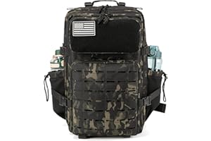QT&QY Zaini militari tattici per uomini Molle Daypack 3 giorni 35/45L Capacità Lage zaino da campeggio per escursioni zaino palestra fitness con portabottiglie
