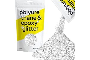 Hemway | Poliuretano e resina epossidica Glitter - CHUNKY - 1/40" 0,025" 0,6 millimetri - argento / 100g