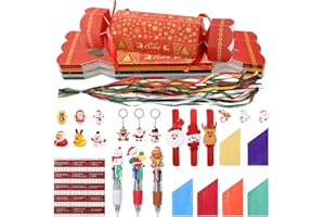 Joyesplay Christmas Crackers Set Christmas Party Gift Xmas Crackers Set witth Paper Boxes Decration Family Table Games Decorations Party Supplies(Red 1)