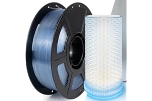 IEMAI Filament PETG 1 kg, przezroczysty, jasnoniebieski filament do drukarki 3D PETG, idealny do drukowania abażurami, przezroczysty filament PETG o wysokiej prędkości 1,75 mm, dokładność wymiarowa +