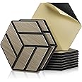 JAMELO Soundproofing Panels Wood Veneer 10 Packs | 30 * 15 * 1.2cm Acoustic Panels Self-Adhesive 3D Wall Panels For Ceiling/Door/Wall Decoration Wall Covering Walnut