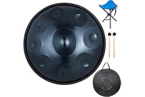 BuoQua Blu Armonico Handpan Tamburo Mano pan In D Minor 9 Note 22 Pollici Acciaio Mano Drum con Soft Hand Pan Bag Hand Pan Hang Drum