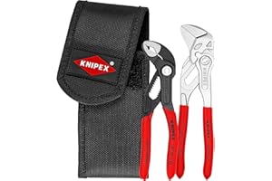 KNIPEX Jeu de mini-pinces, 2 outils, comprend KNIPEX Cobra XS et Pinces-clés XS, en pochette de ceinture à outils, clip ceinture, 00 20 72 V01