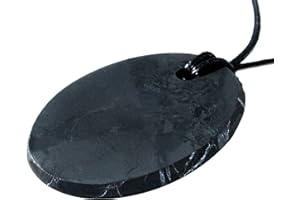Heka Naturals Collier Pendentif en Cristaux de Shungite | Bijoux Spirituel Collier Chakra, Pierre Naturelle - Bijoux Tendance, Cristal de Roche, Pendentif Noir