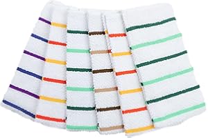 Viterbo Biancheria Set 6 Pezzi Strofinacci Asciughino Canovacci Da Cucina In Spugna Di Puro Cotone 100% 50x70CM (50x70CM, Erika (7))